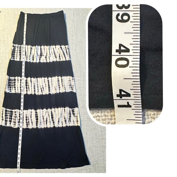 I JEANS BY BUFFALO Black White Tie Dye Long Boho Skirt Bohemian Maxi Women’s S - Picture 8 of 9